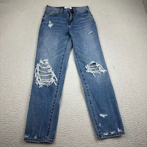 Pistola Presley Jeans Womens 25 High Rise‎ Distressed Denim Roller 90s Straight
